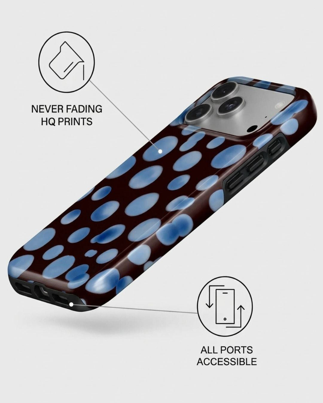 Blue Polka Dot iPhone 17 Pro Max Case