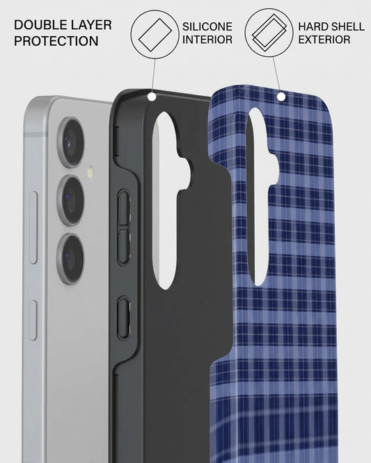 Samsung Galaxy S24 FE Navy Plaid Case