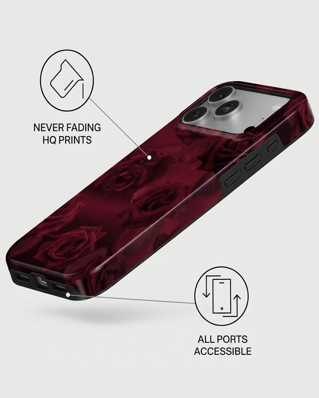Dark Red Rose iPhone 18 Pro Max Case