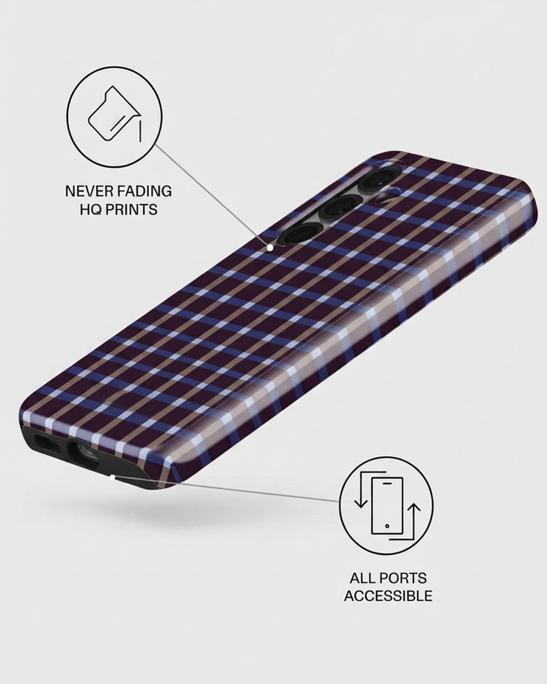 Plaid Check Case for Samsung Galaxy S25