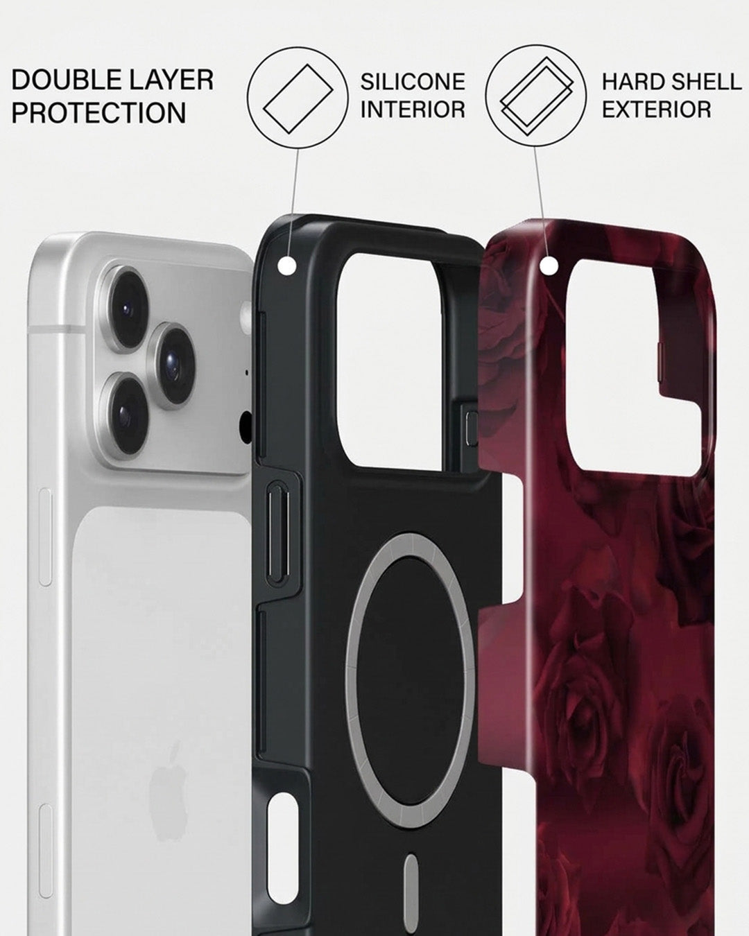 Dark Red Rose iPhone 18 Pro Max Case