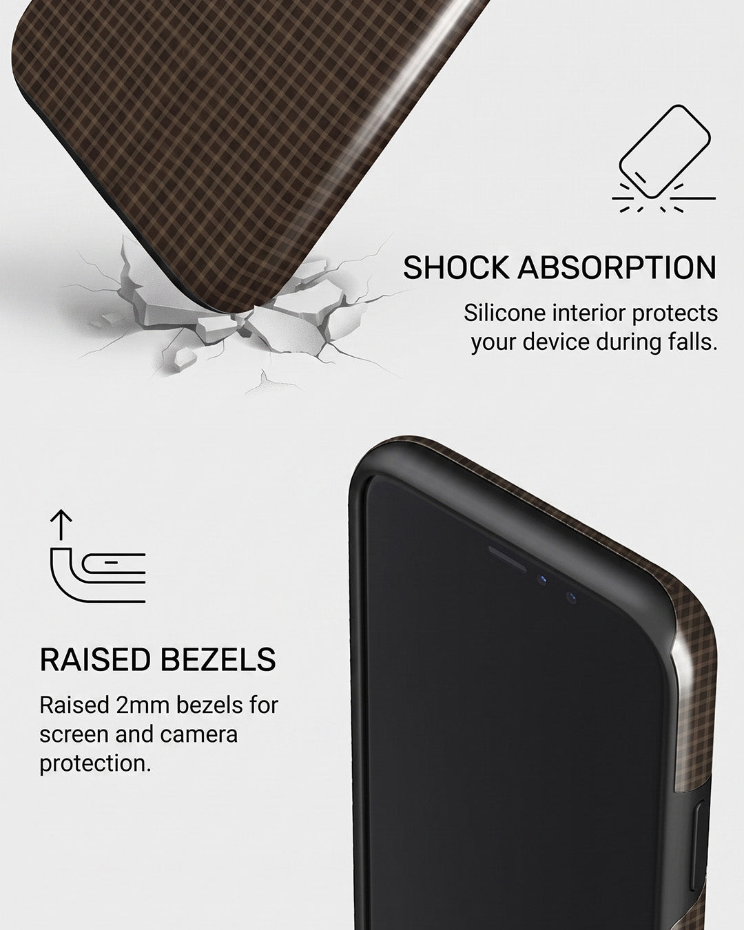 Brown Micro Check iPhone XS Max Case