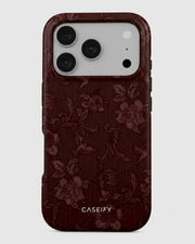 Burgundy Damask iPhone 17 Pro Case