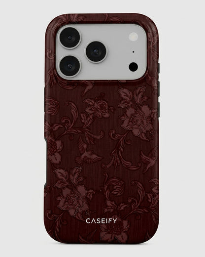 Burgundy Damask iPhone 17 Pro Case