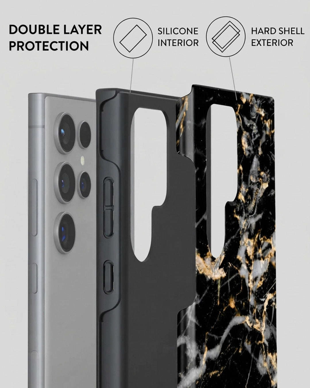 Galaxy S24 Ultra Black Marble Case