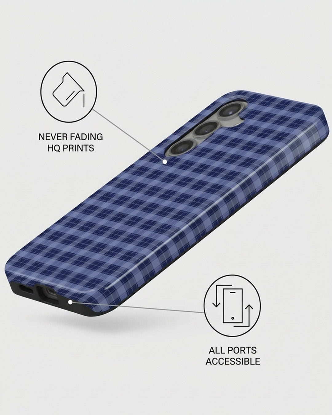 Samsung Galaxy S24 FE Navy Plaid Case
