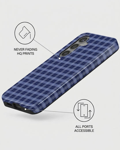 Samsung Galaxy S24 FE Navy Plaid Case