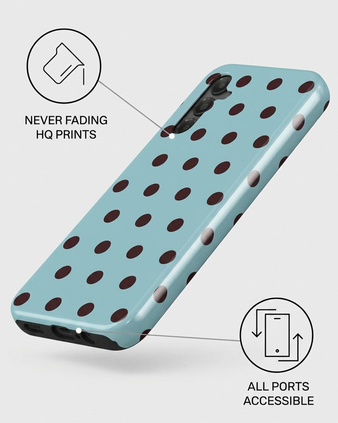 Mint Polka Dot Samsung Galaxy A25 Case