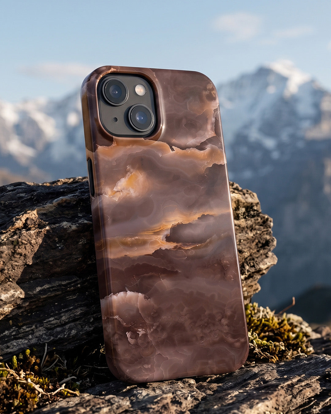 Chocolate Brown Agate Marble iPhone 13 mini Case
