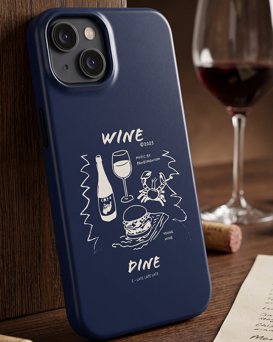 Wine & Dine Sketch iPhone 15 Plus Case