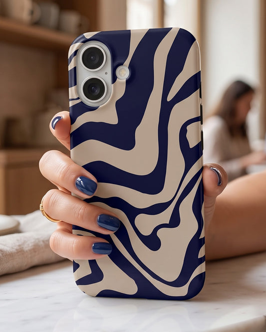 Navy Swirl iPhone 16 Plus Case