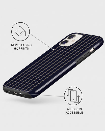Navy Pinstripe iPhone 11 Case