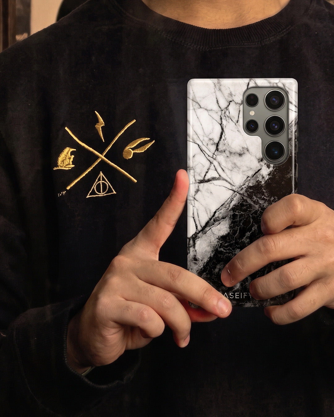 Black White Marble Case for Samsung Galaxy S25 Ultra