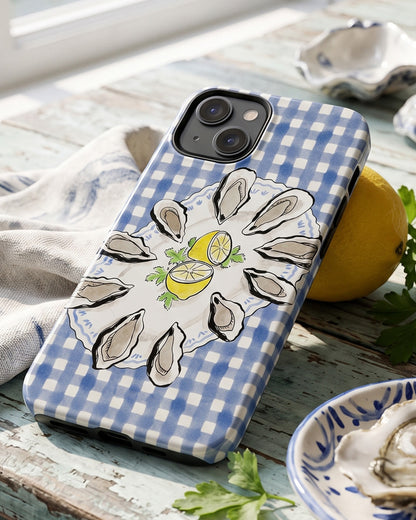 Oyster & Lemon Gingham iPhone 15 Case