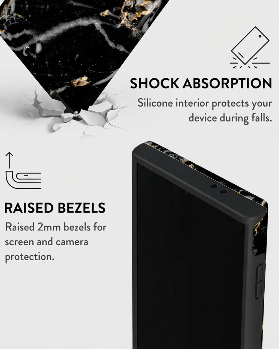 Galaxy S24 Ultra Black Marble Case
