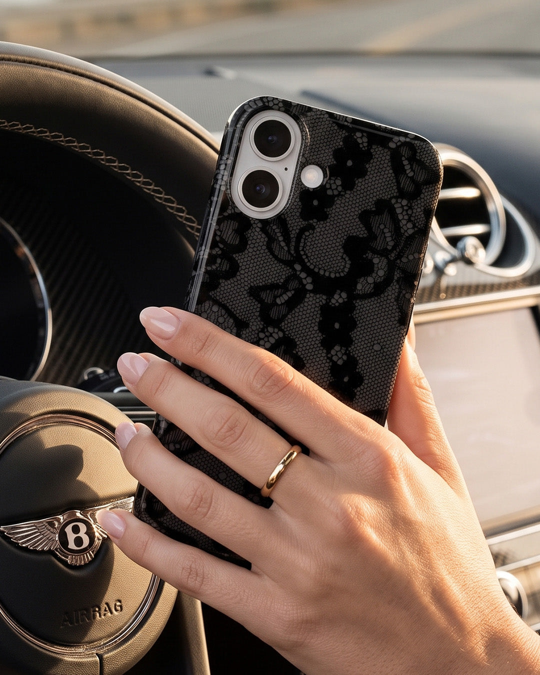 Black Lace iPhone 16 Plus Case