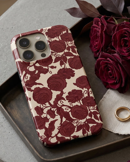 Burgundy Rose iPhone 16 Pro Max Case