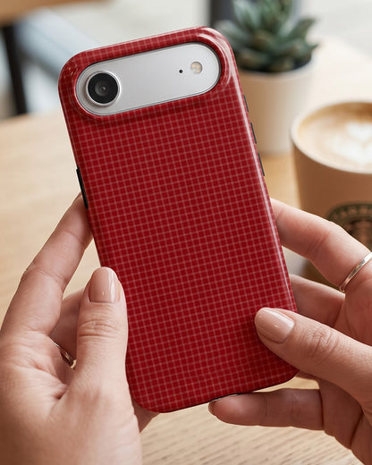 Red Windowpane Plaid iPhone Air Case