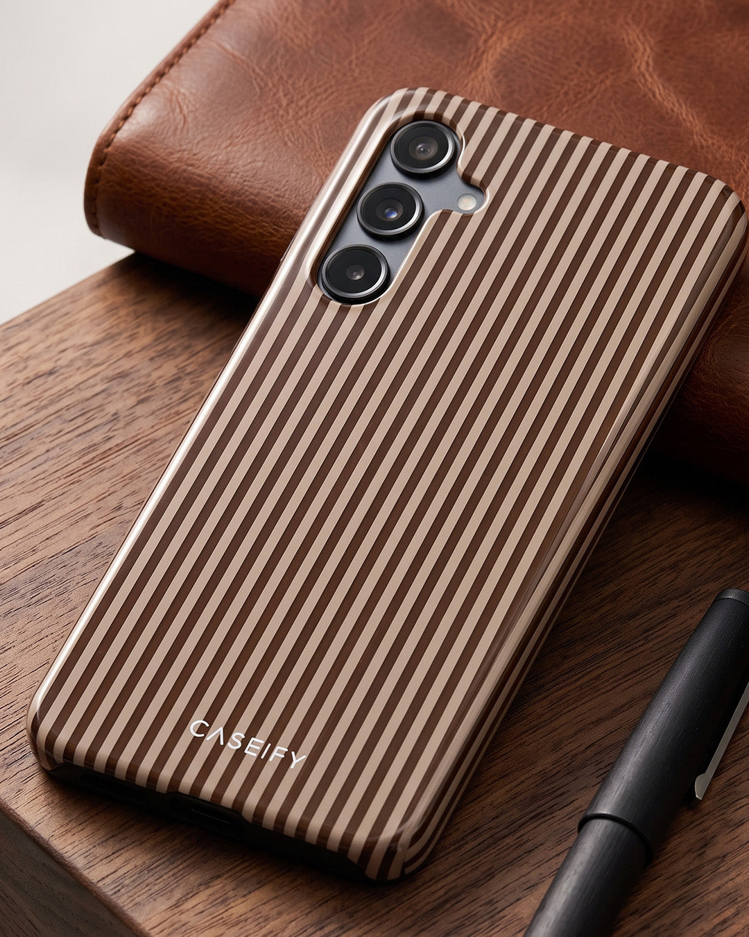 Brown Pinstripe Samsung Galaxy A16 Case