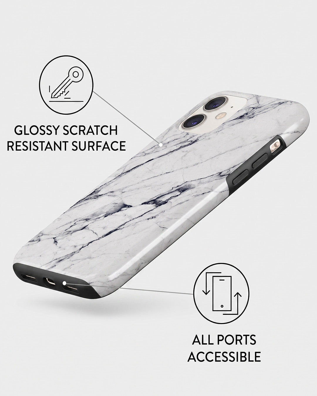 White Marble iPhone 11 Case