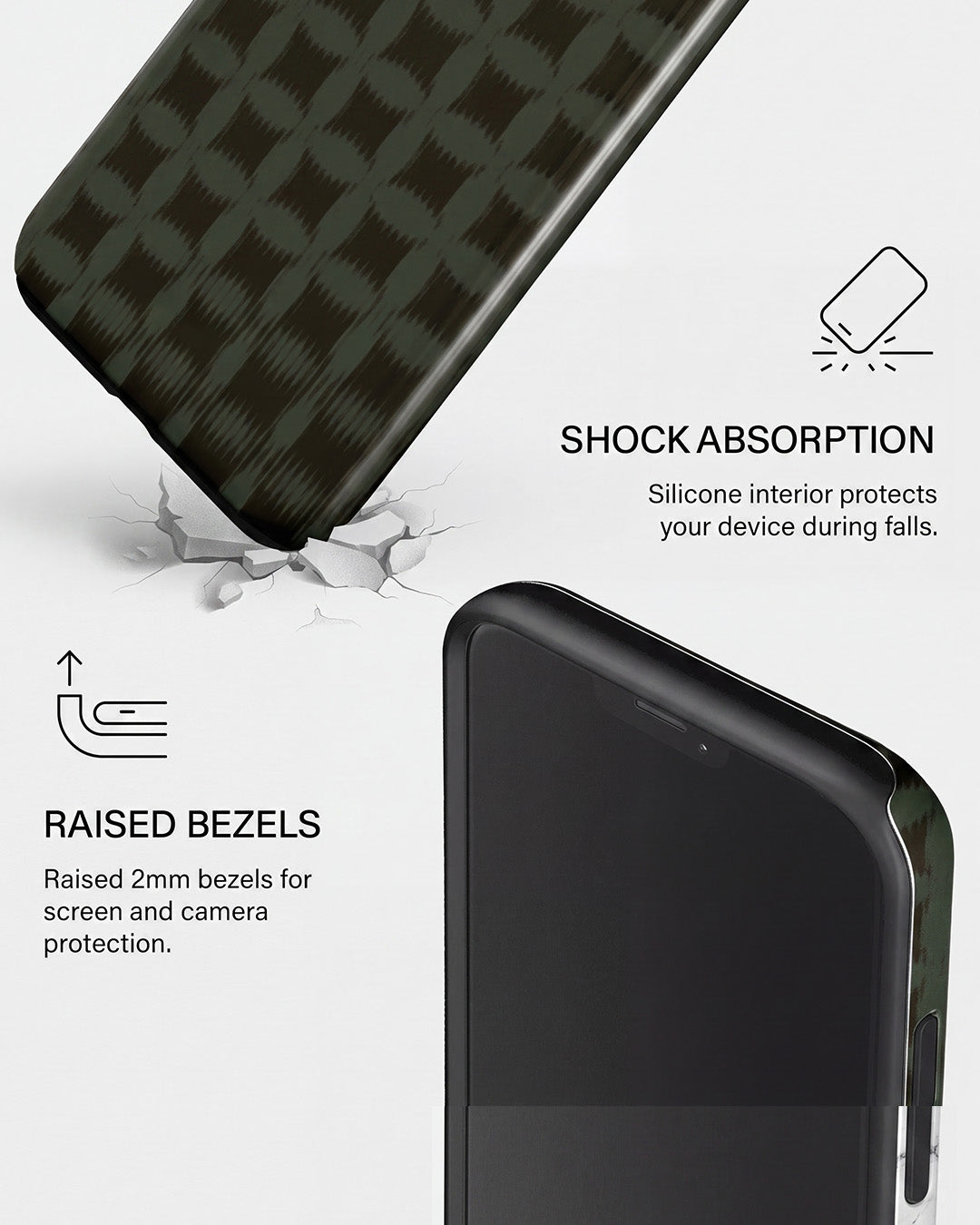 Olive Ikat iPhone 12 Case