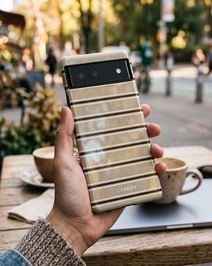 Beige Striped Pixel 6 Pro Case