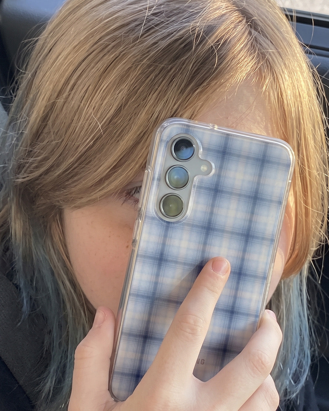 Samsung Galaxy S24 FE Blue Plaid Case