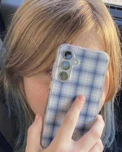 Samsung Galaxy S24 FE Blue Plaid Case