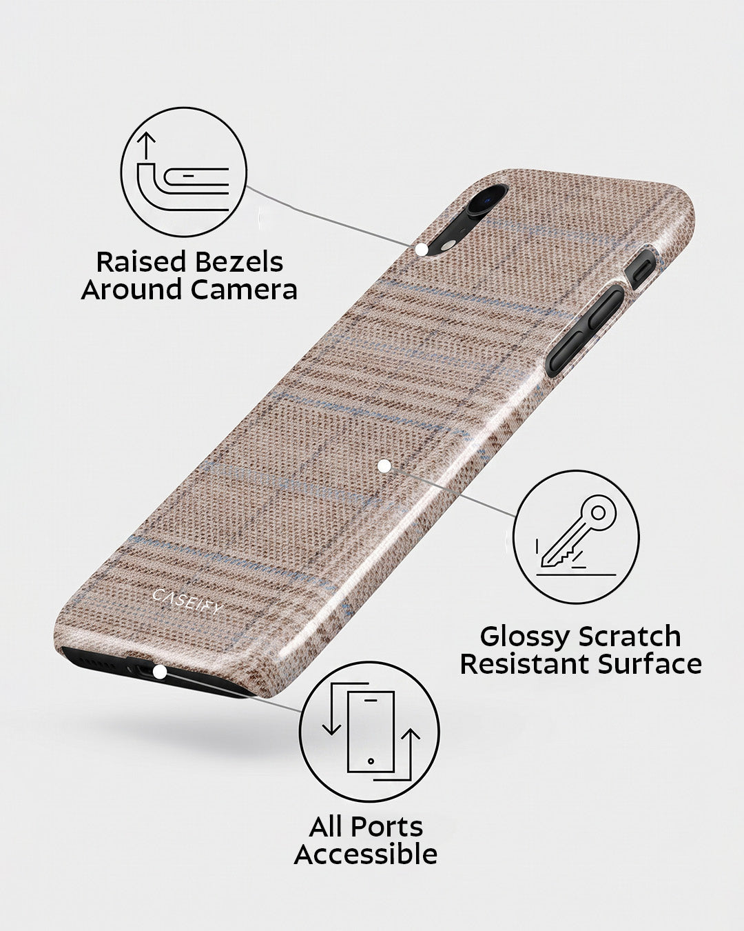 Tweed Plaid iPhone XR Case