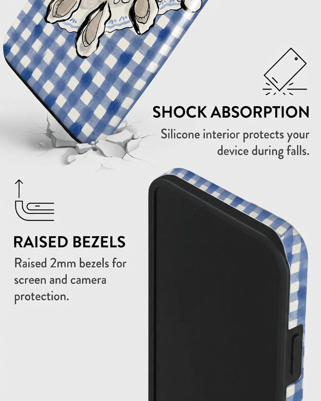 Oyster & Lemon Gingham iPhone 15 Case