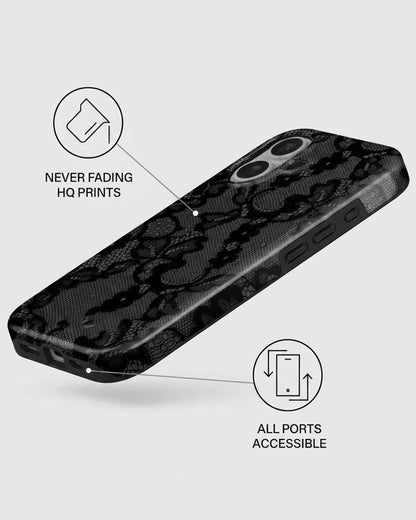 Black Lace iPhone 16 Plus Case