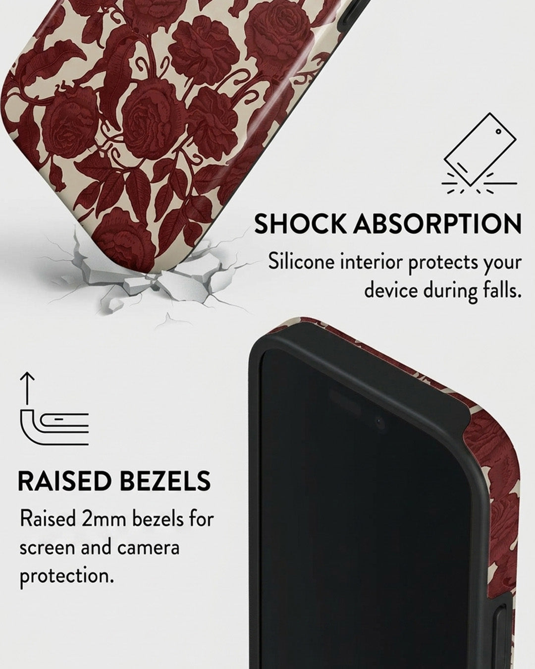 Burgundy Rose iPhone 16 Pro Max Case