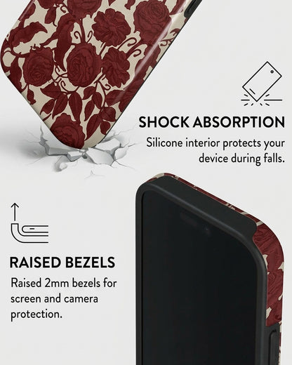 Burgundy Rose iPhone 16 Pro Max Case