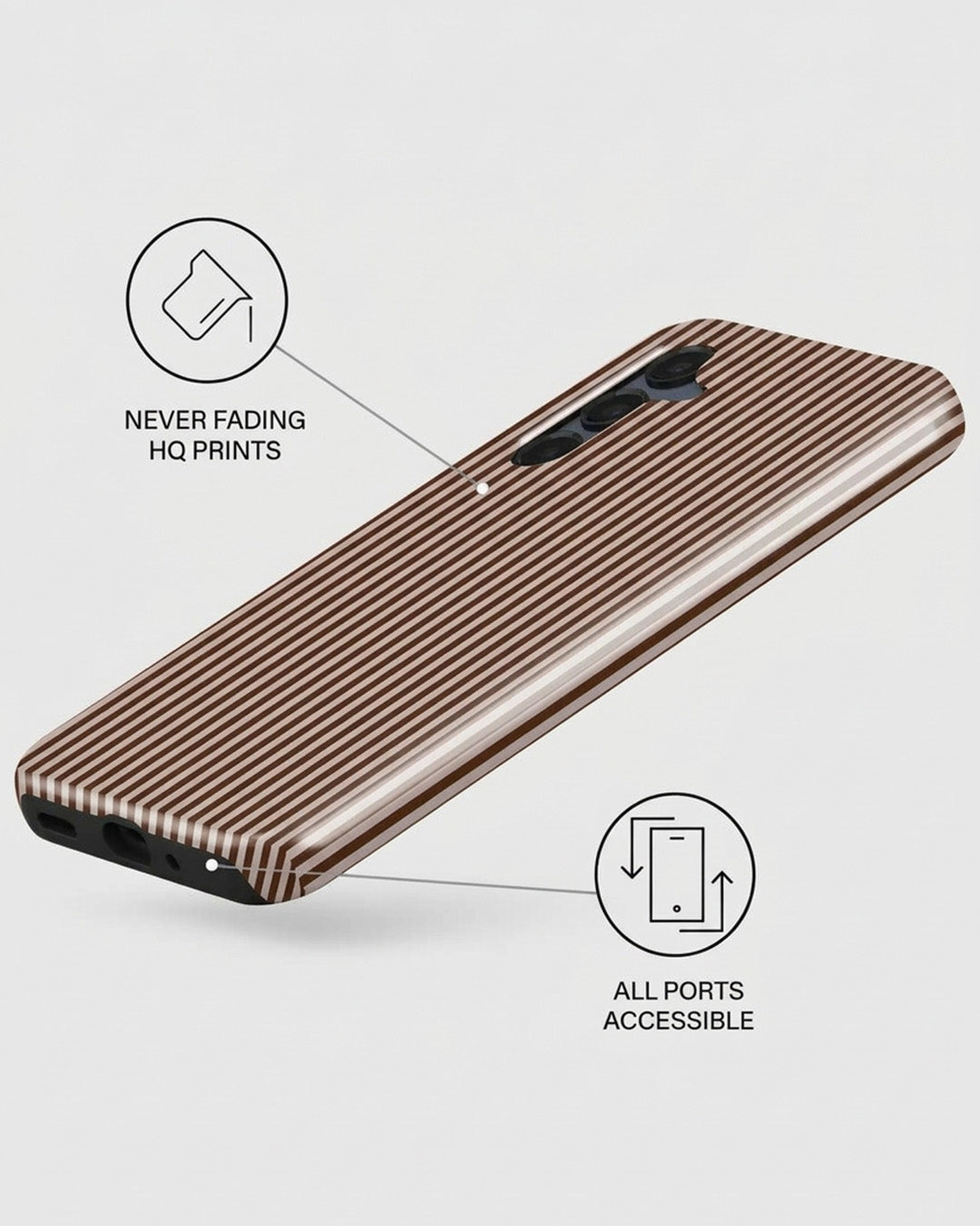 Brown Pinstripe Samsung Galaxy A16 Case