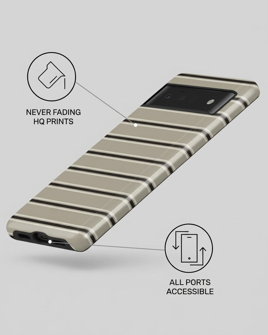 Beige Striped Pixel 6 Pro Case