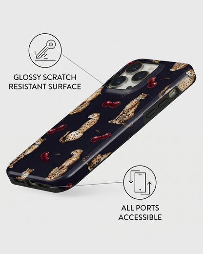 Cheetah & Cherries iPhone 14 Pro Case