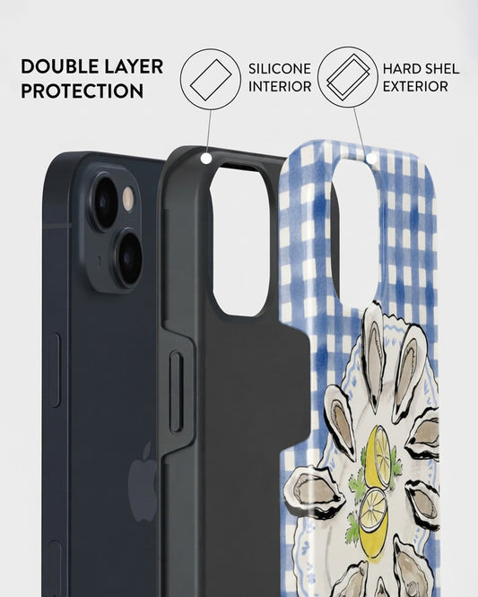 Oyster & Lemon Gingham iPhone 15 Case