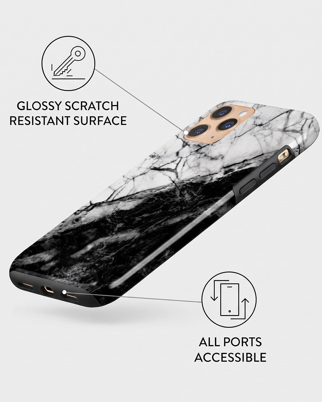 Black & White Marble iPhone 11 Pro Max Case