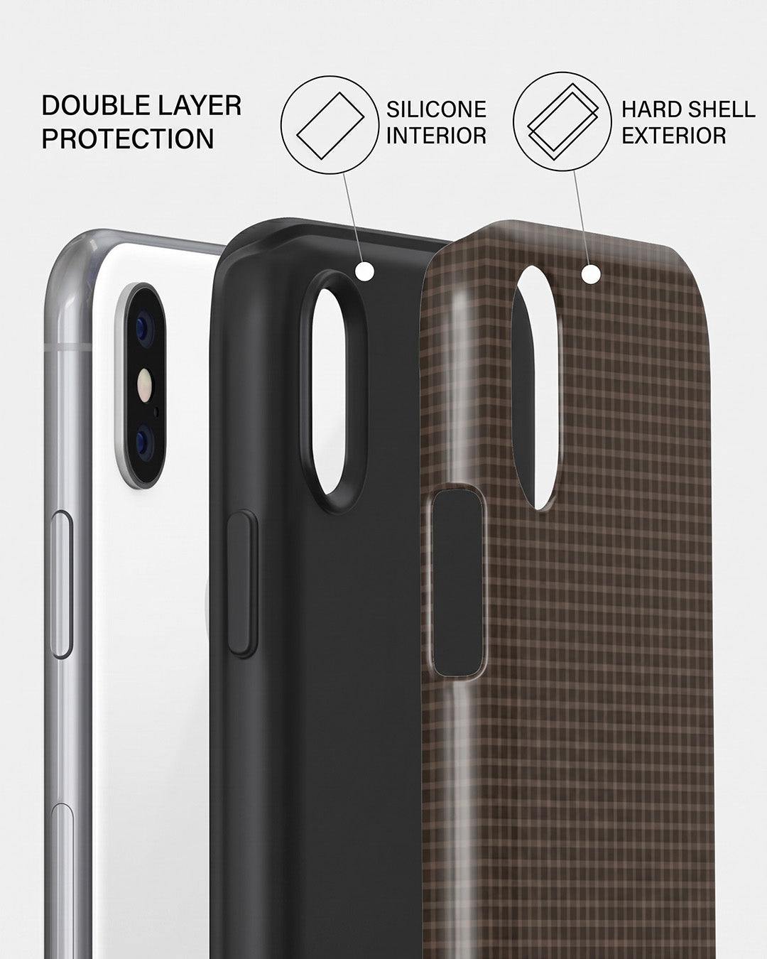 Brown Micro Check iPhone XS Max Case