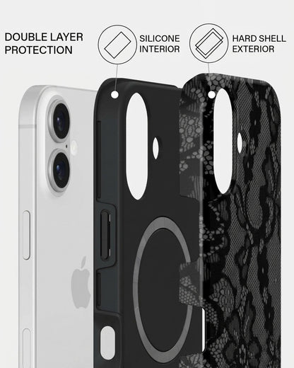 Black Lace iPhone 16 Plus Case