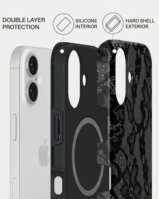 Black Lace iPhone 16 Plus Case