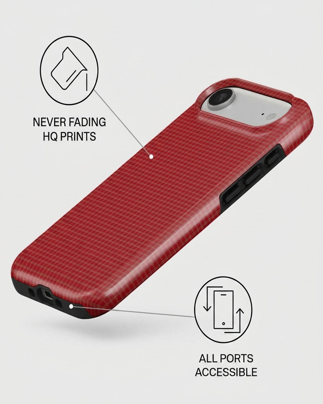 Red Windowpane Plaid iPhone Air Case