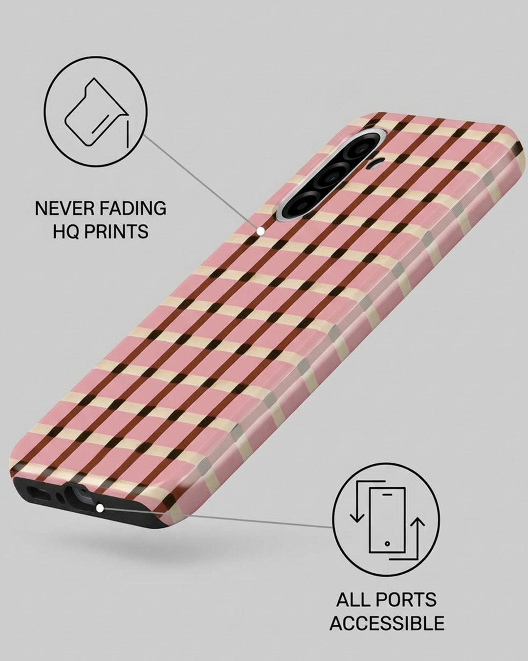 Galaxy A56 5G Pink Check Case