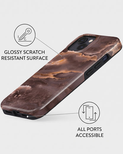 Chocolate Brown Agate Marble iPhone 13 mini Case