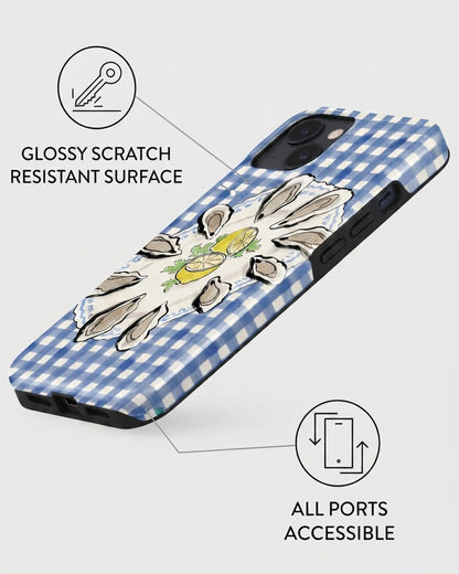 Oyster & Lemon Gingham iPhone 15 Case