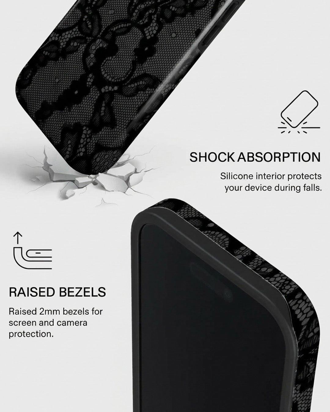 Black Lace iPhone 16 Plus Case