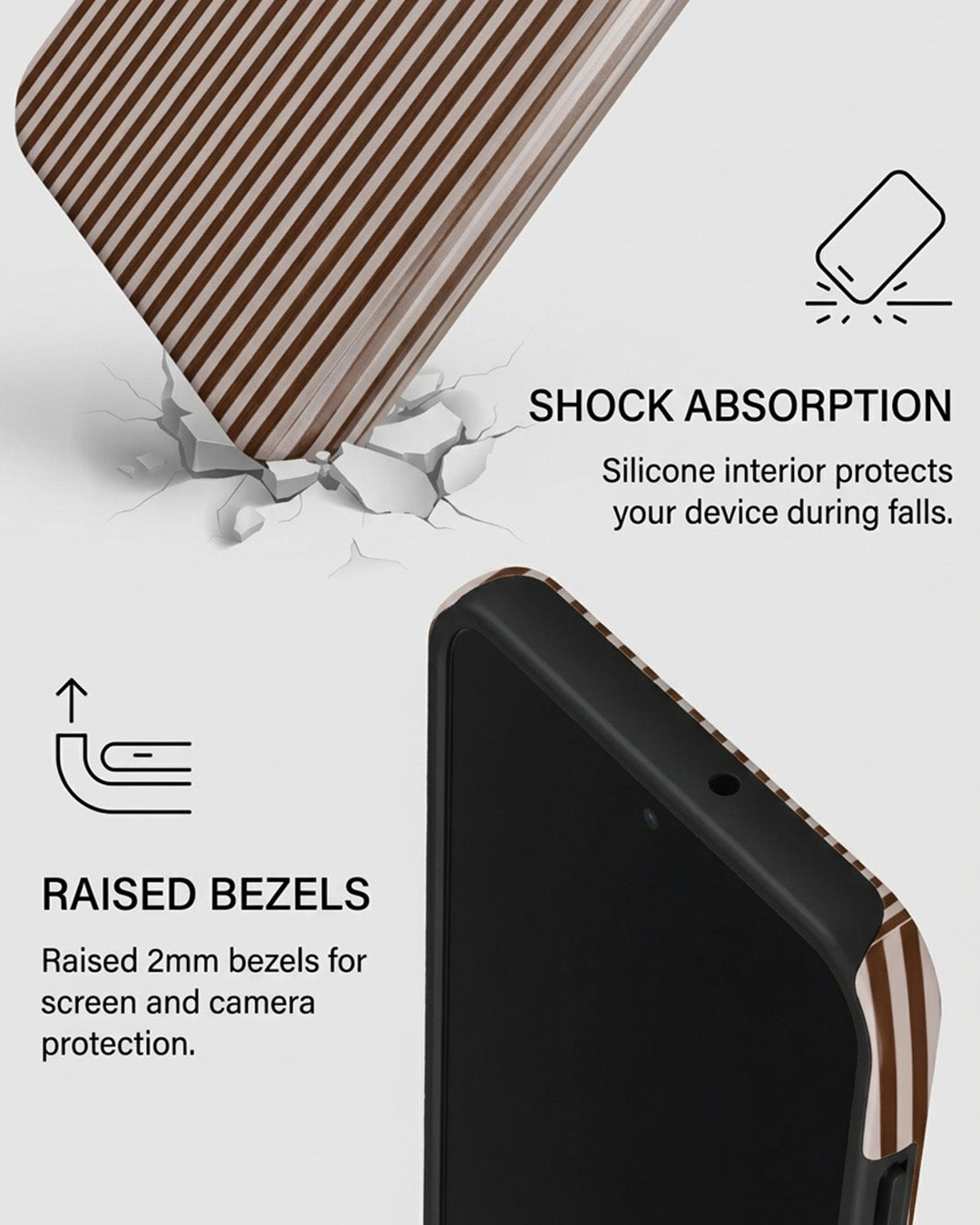 Brown Pinstripe Samsung Galaxy A16 Case