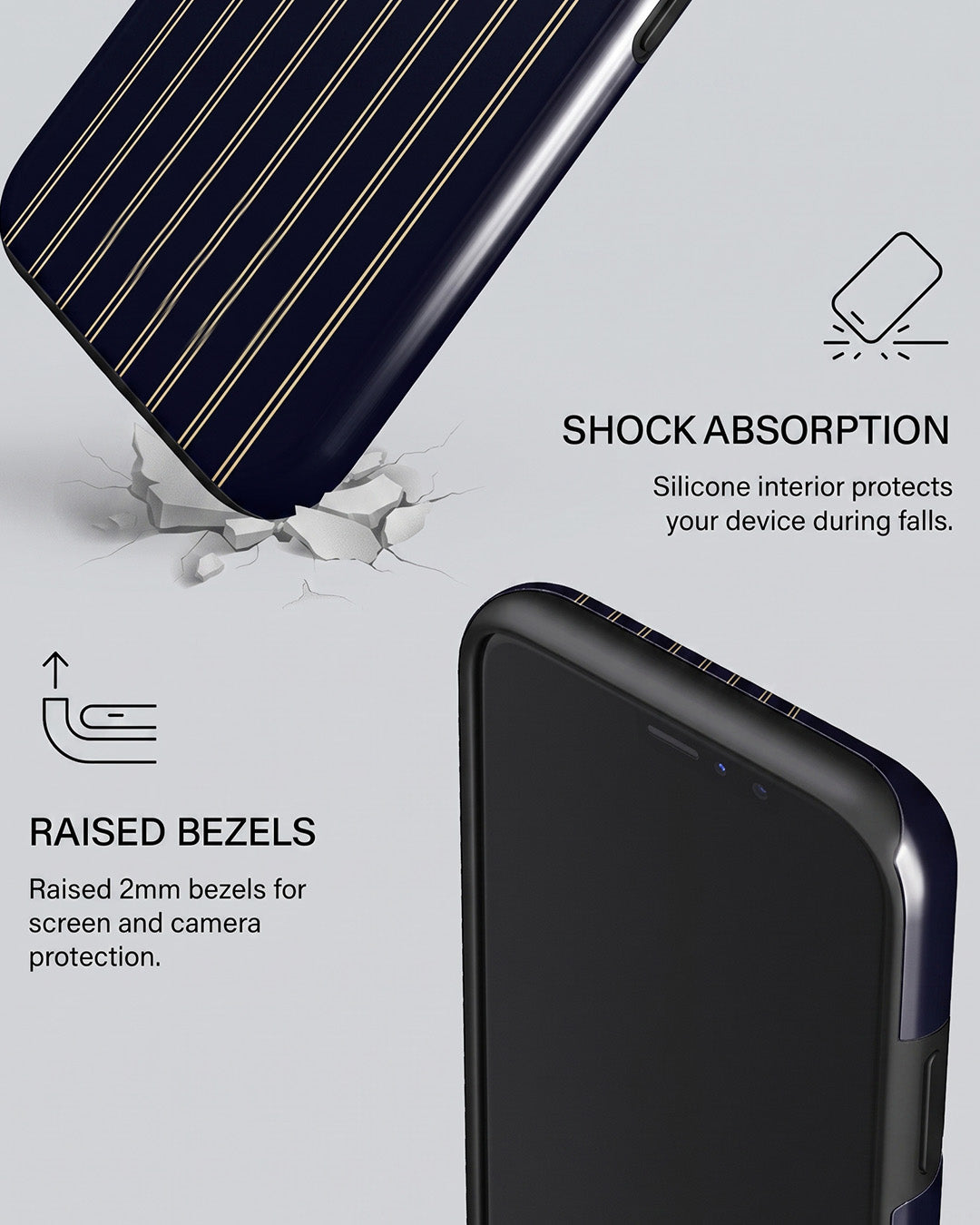 Navy Pinstripe iPhone 11 Case
