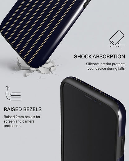 Navy Pinstripe iPhone 11 Case