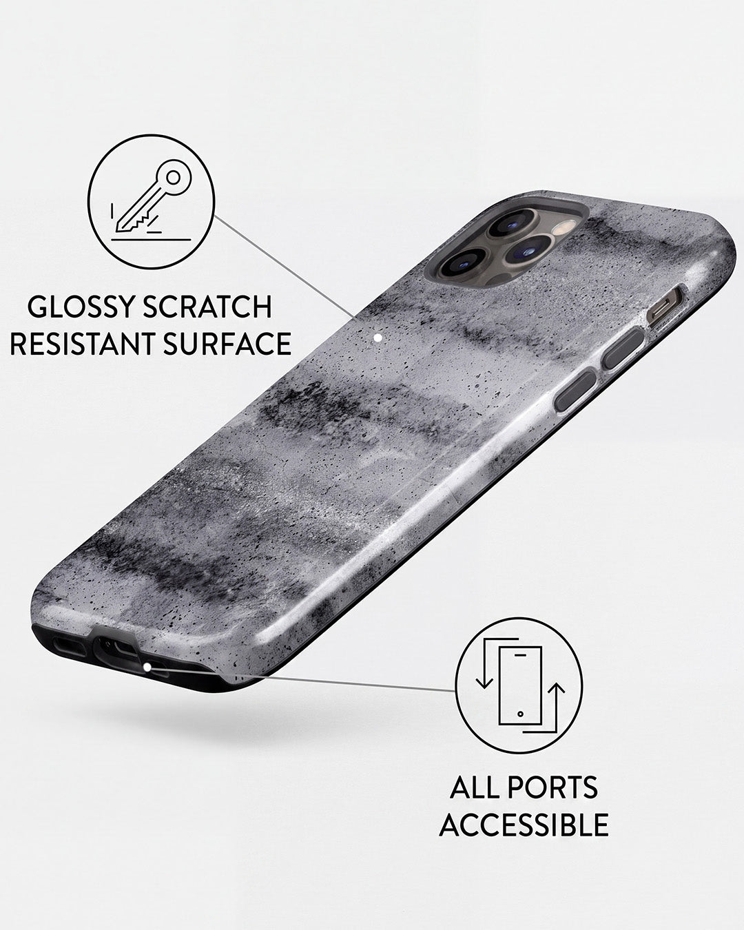 Smoke Grey Marble iPhone 12 Pro Max Case